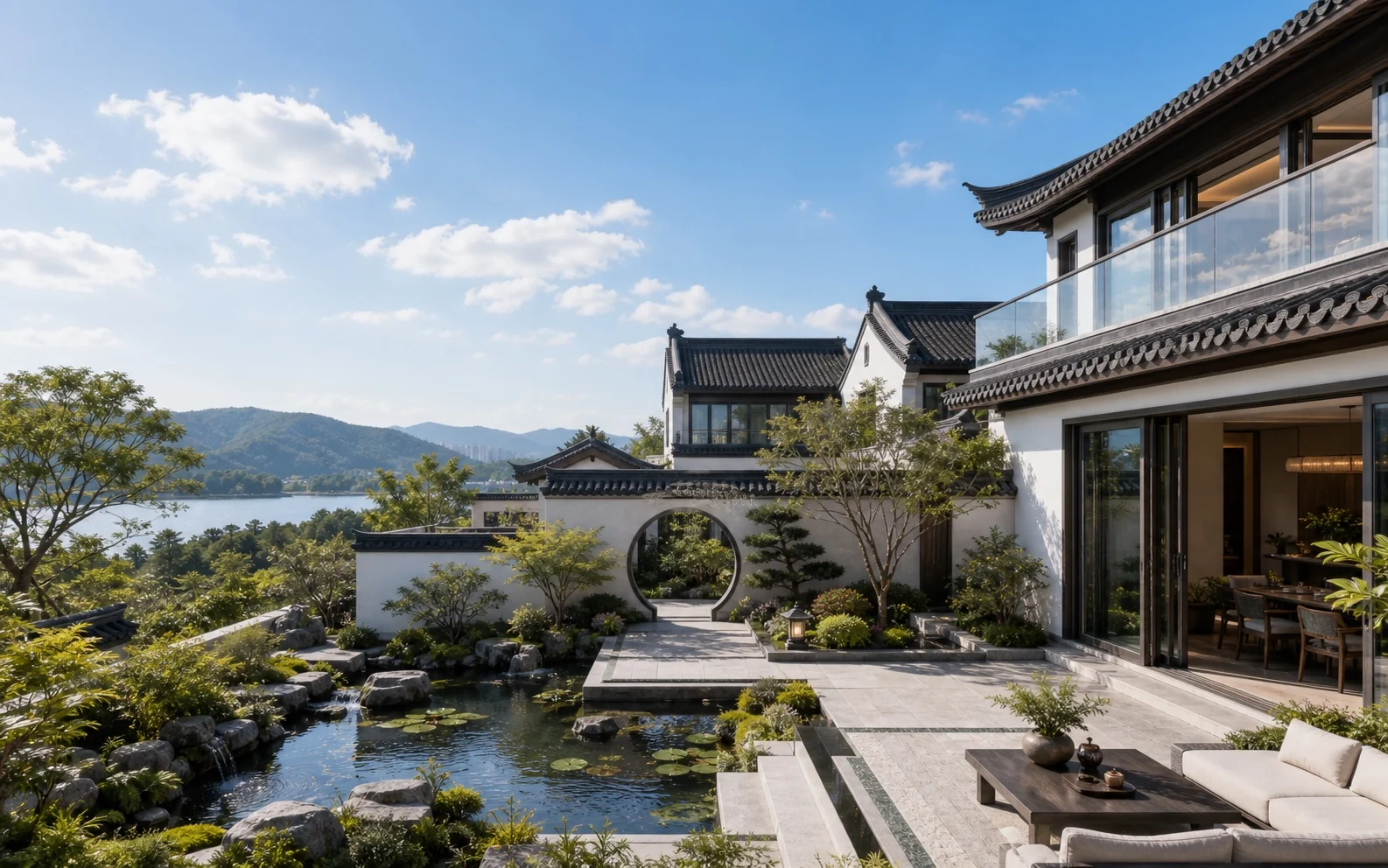 建筑、庭院与精致装修共同构成的中式品质住宅